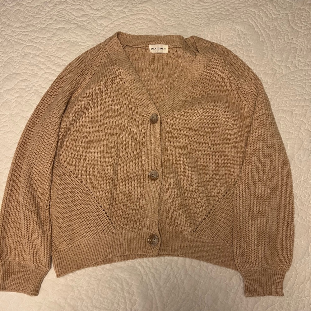 Luca + Grae Tan/Peach Cardigan